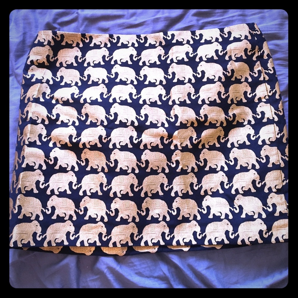 Black and gold brocade elephant miniskirt