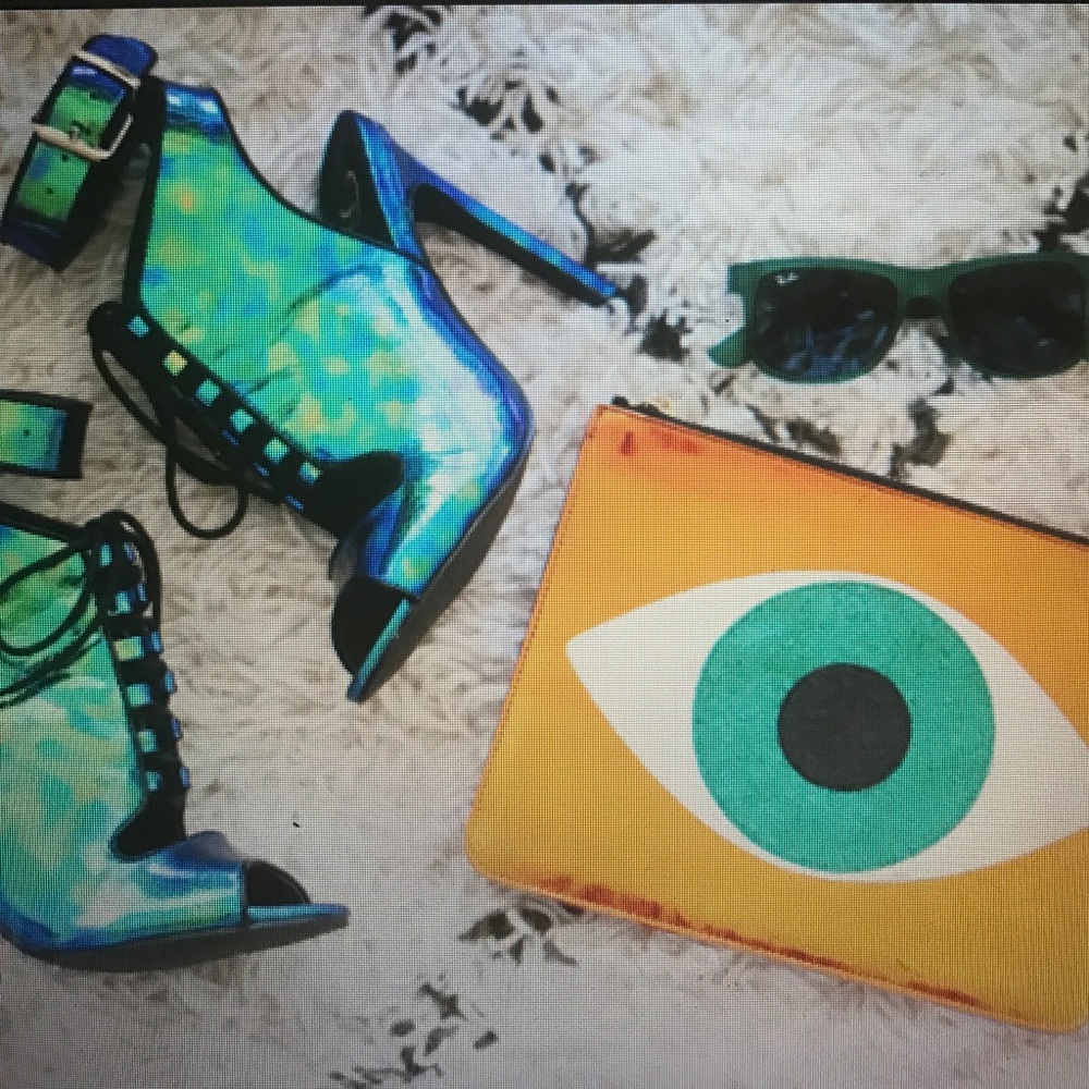 POPPY LISSIMAN Evil Eye Metallic Clutch Bag ASOS