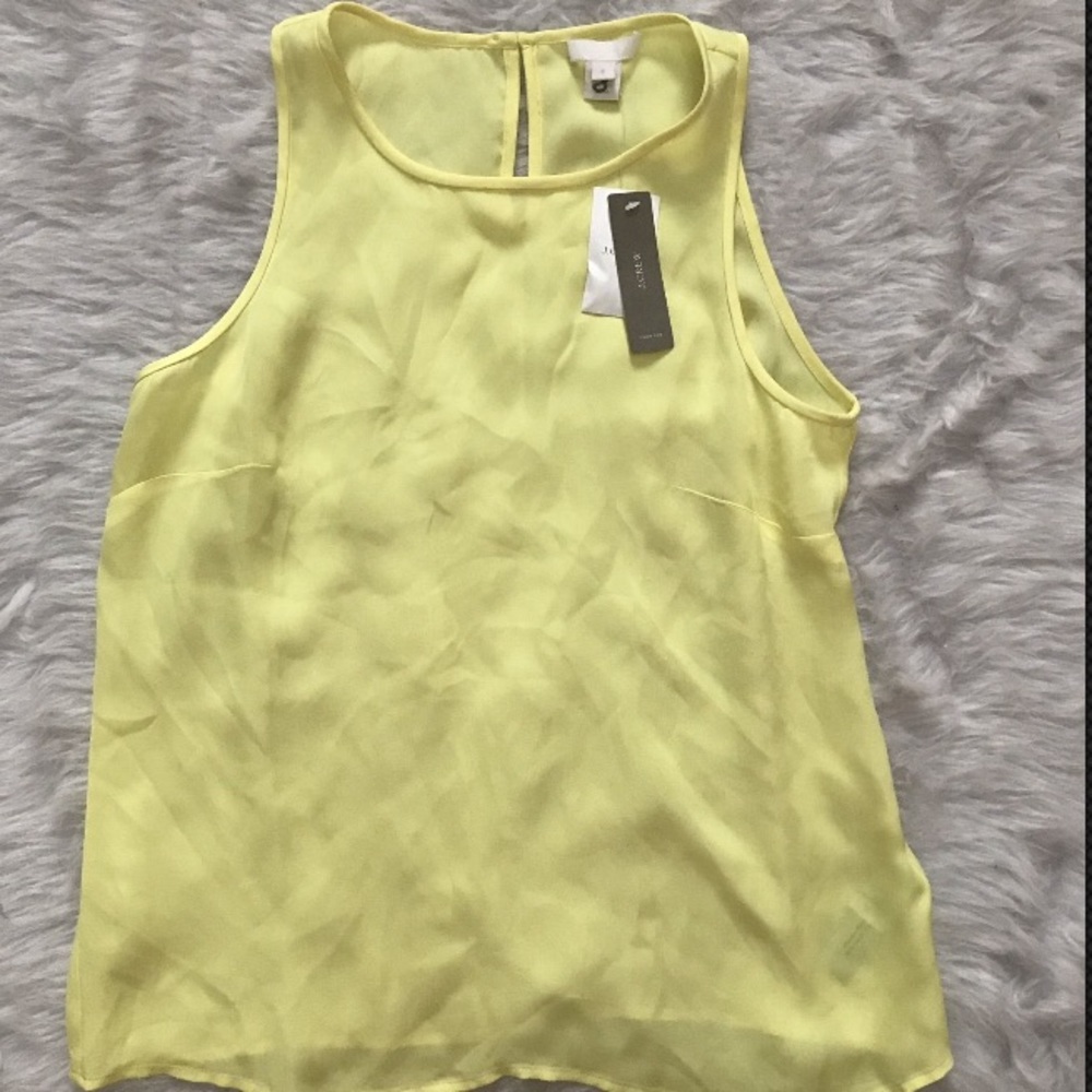 J Crew Yellow Silk Tank Sleeveless Blouse