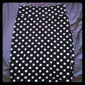 Black and white polka dot Cassie pencil skirt