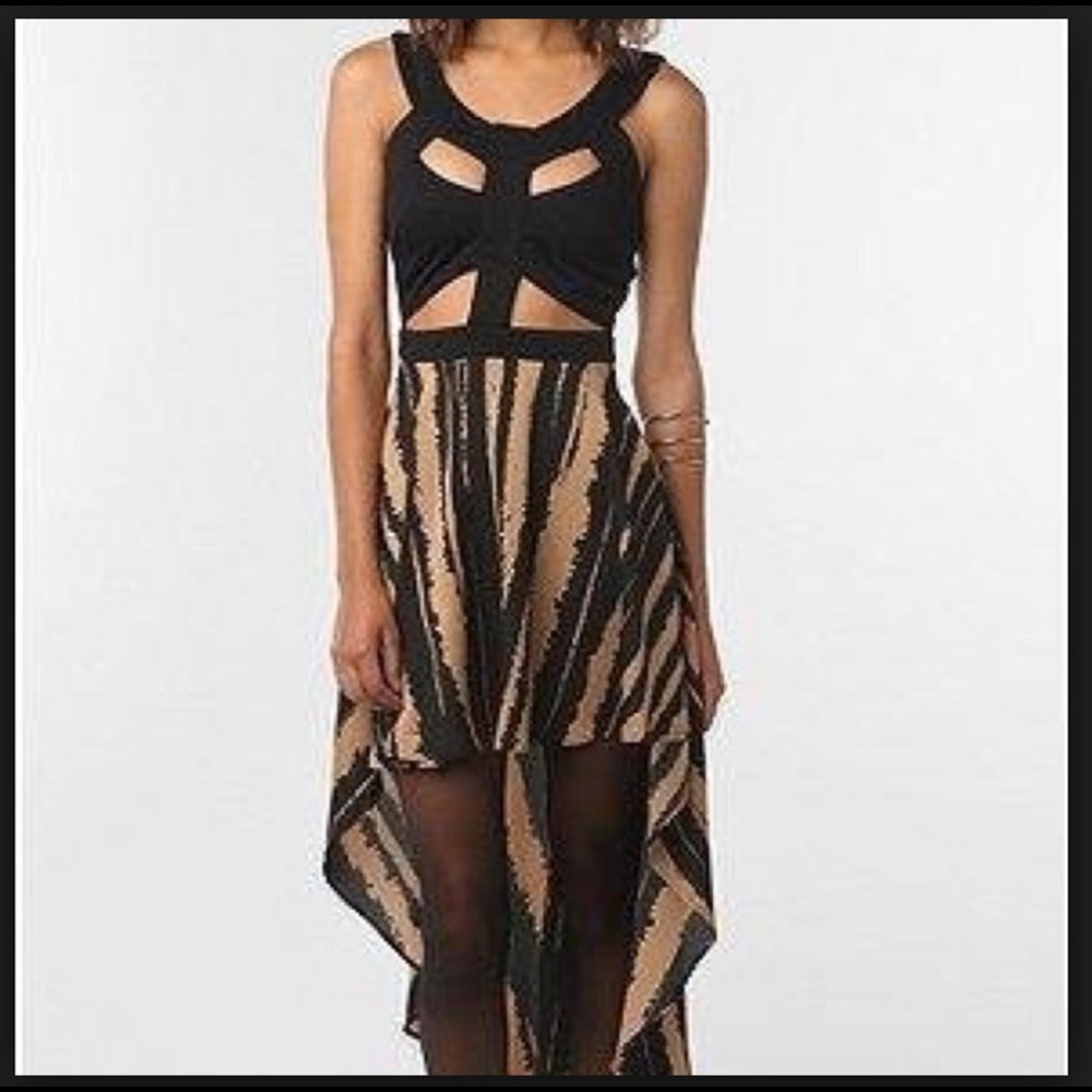 Hi low cut out dress from urban