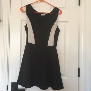 TOBI Black and White Skater Dress