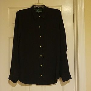 100% silk navy C.Wonder button down shirt XL
