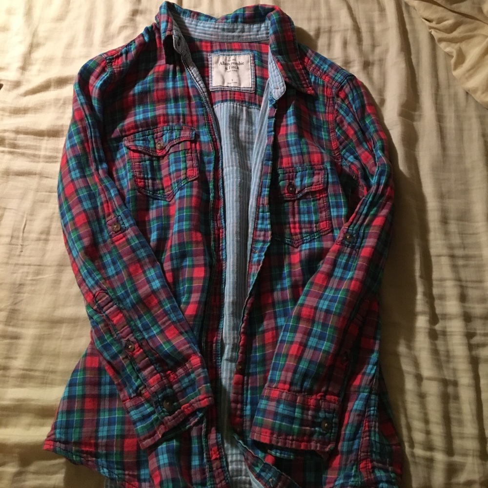 Plaid print button up