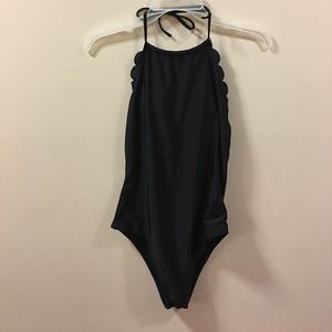 Scalloped High Neck Swimwear