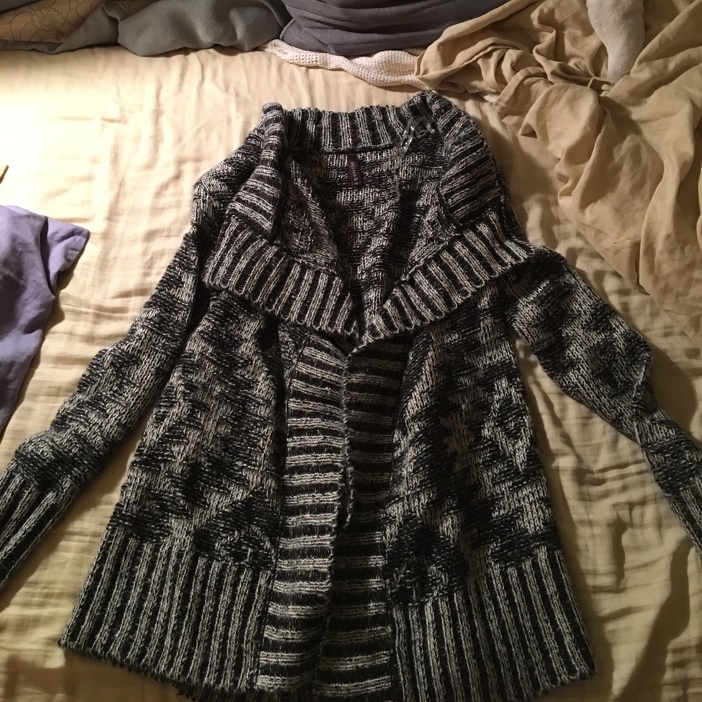 gray tribal cardigan