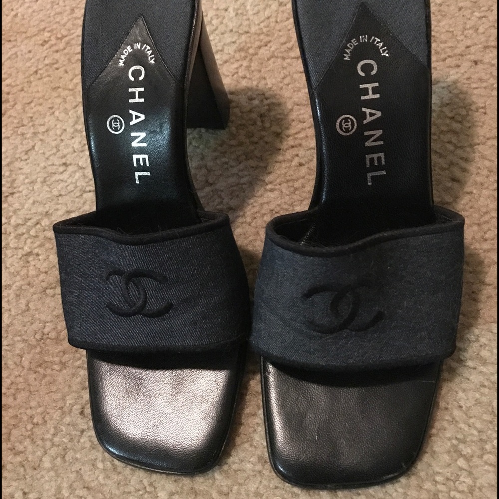 Chanel denim sandals