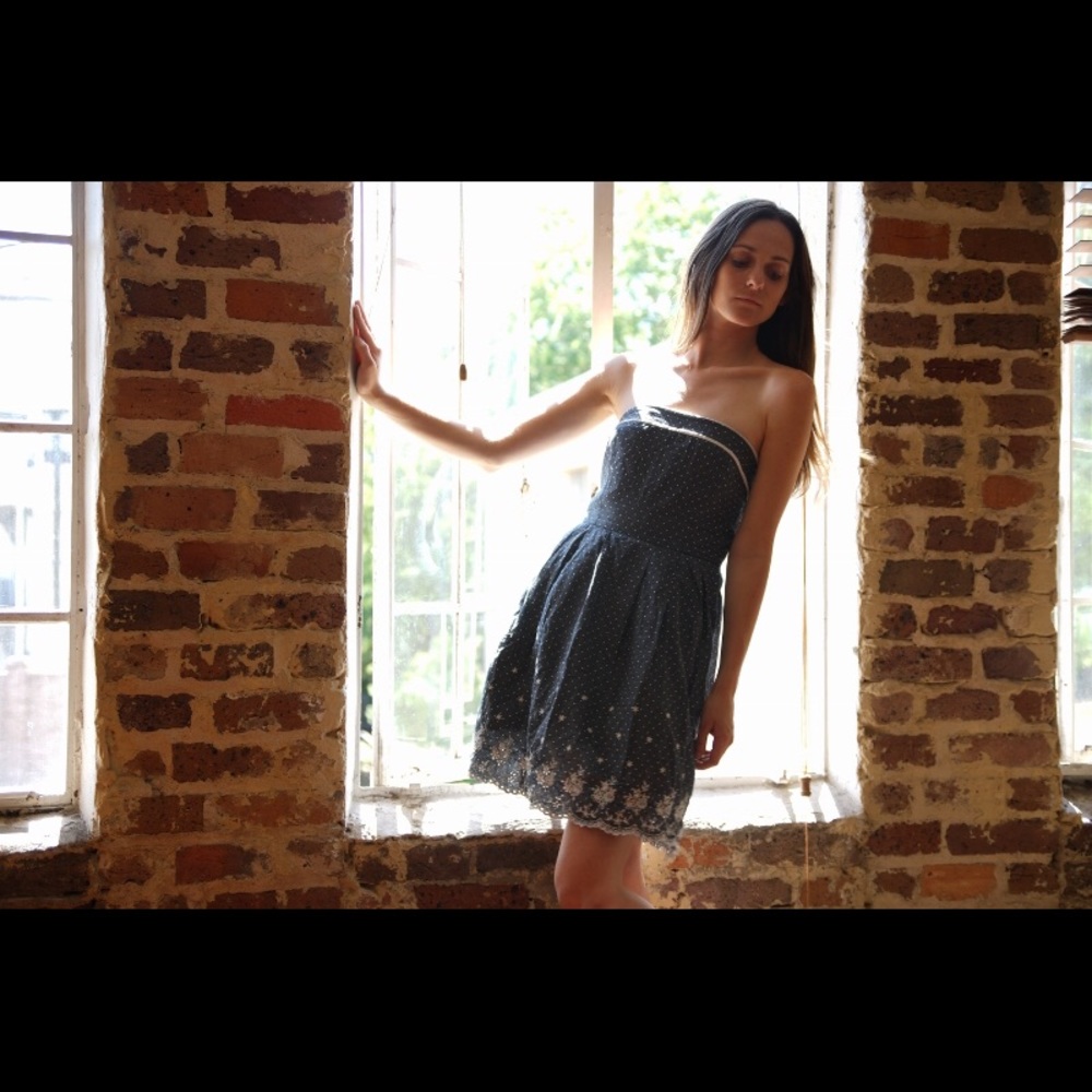 Embroidered Strapless Sundress