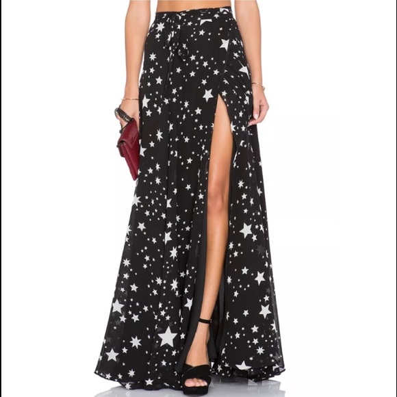 STELLA Star Maxi SKIRT Starry Print Black NEW - Picture 2 of 2