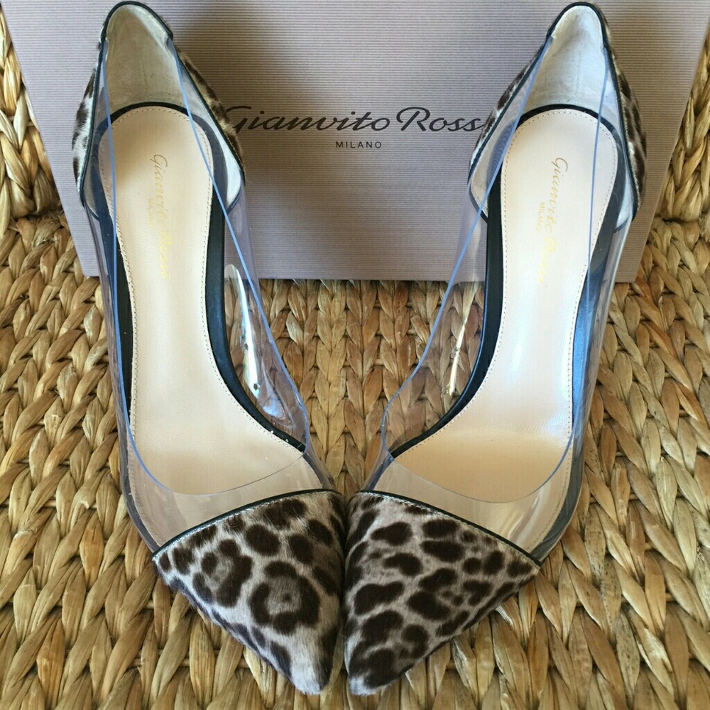 ❤️SOLD!❤️Gianvito Rossi Plexi Hair Calf Pumps 40.5 - Picture 2 of 8