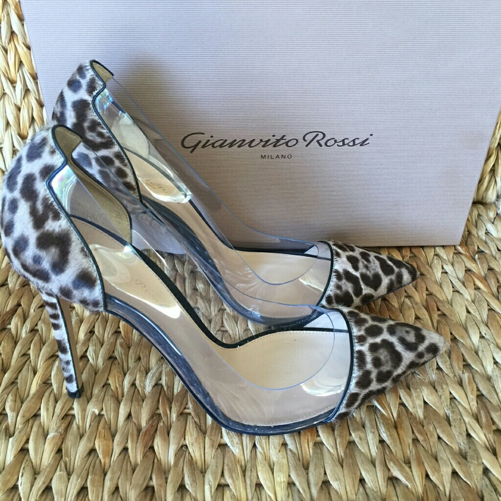 ❤️SOLD!❤️Gianvito Rossi Plexi Hair Calf Pumps 40.5 - Picture 3 of 8