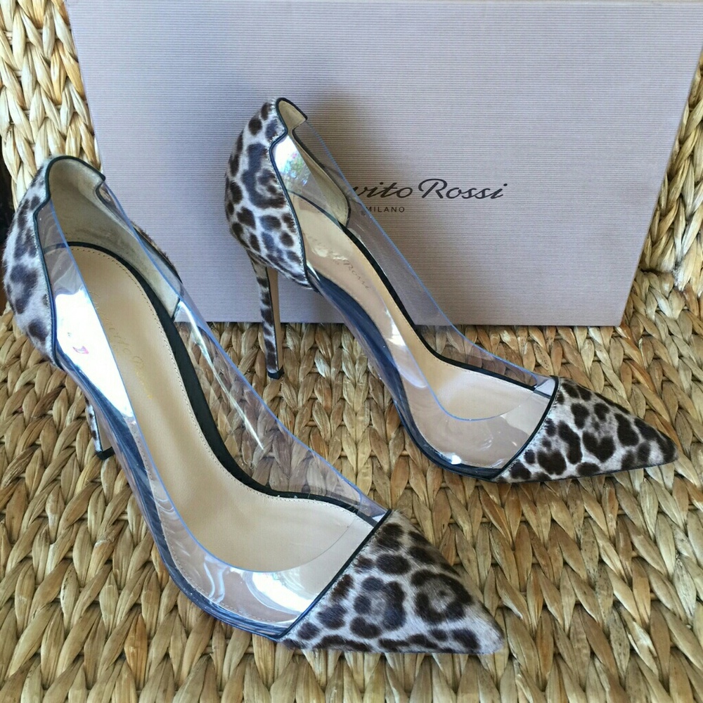 ❤️SOLD!❤️Gianvito Rossi Plexi Hair Calf Pumps 40.5 - Picture 4 of 8