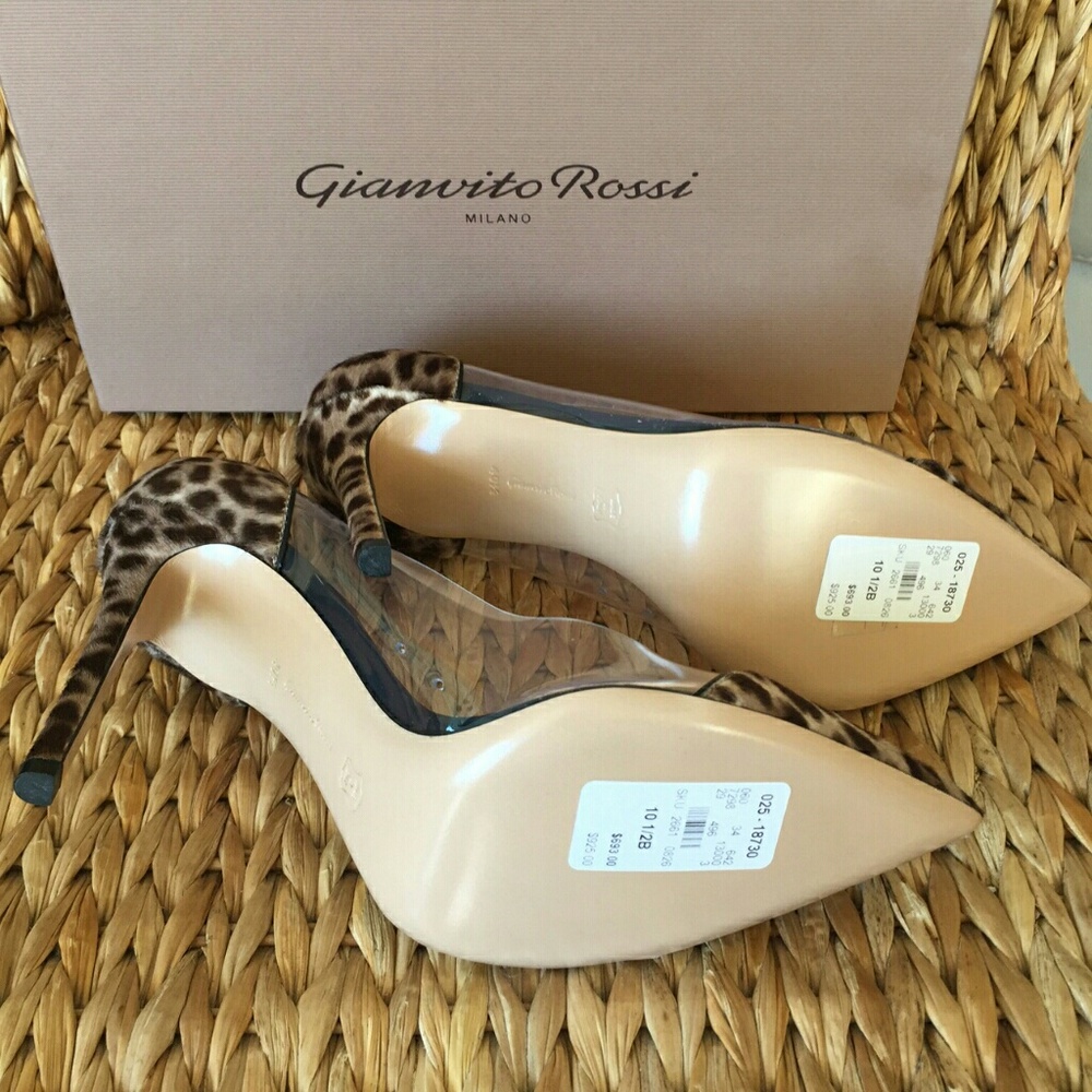 ❤️SOLD!❤️Gianvito Rossi Plexi Hair Calf Pumps 40.5 - Picture 7 of 8