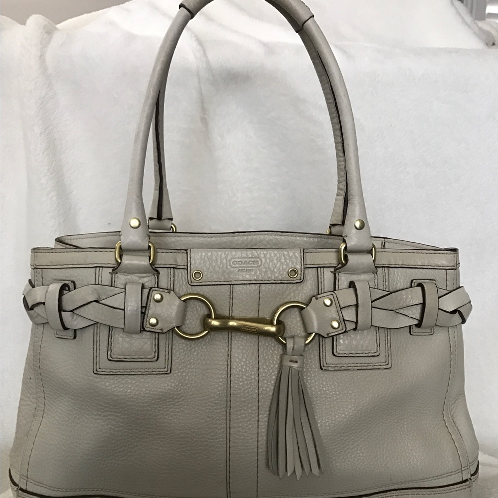 COACH Hampton pebble leather handbag