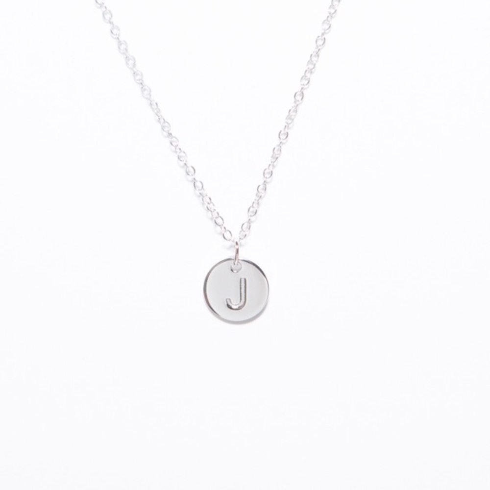 J initial Necklace sterling silver necklace