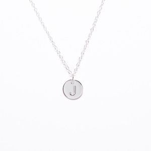 J initial Necklace sterling silver necklace