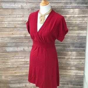 Brand New w/Tags Short-Sleeve Red Sweater Dress