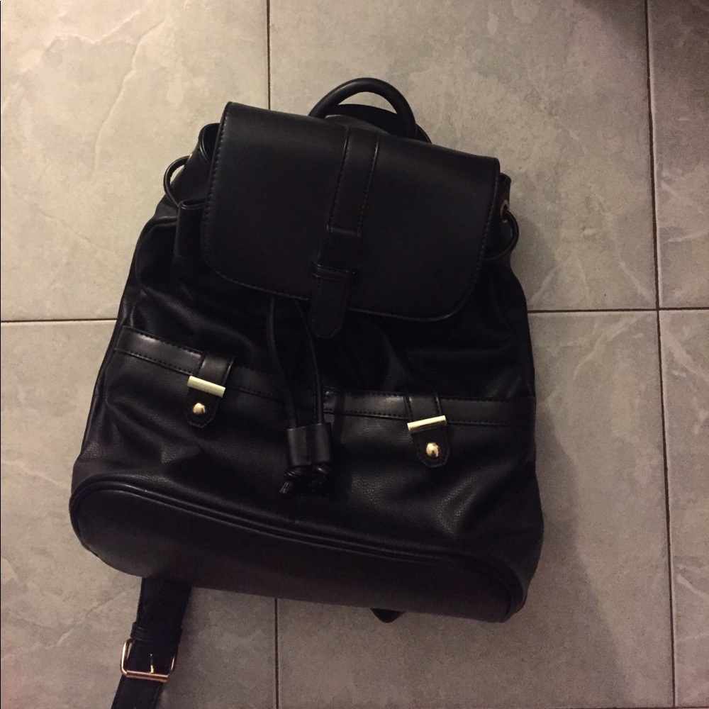 Black "leather" backpack