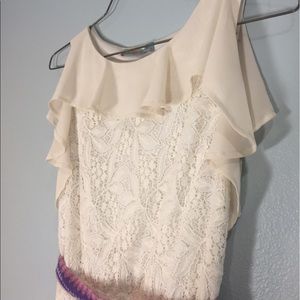 Flying tomato anthropologie cream lace dress belt