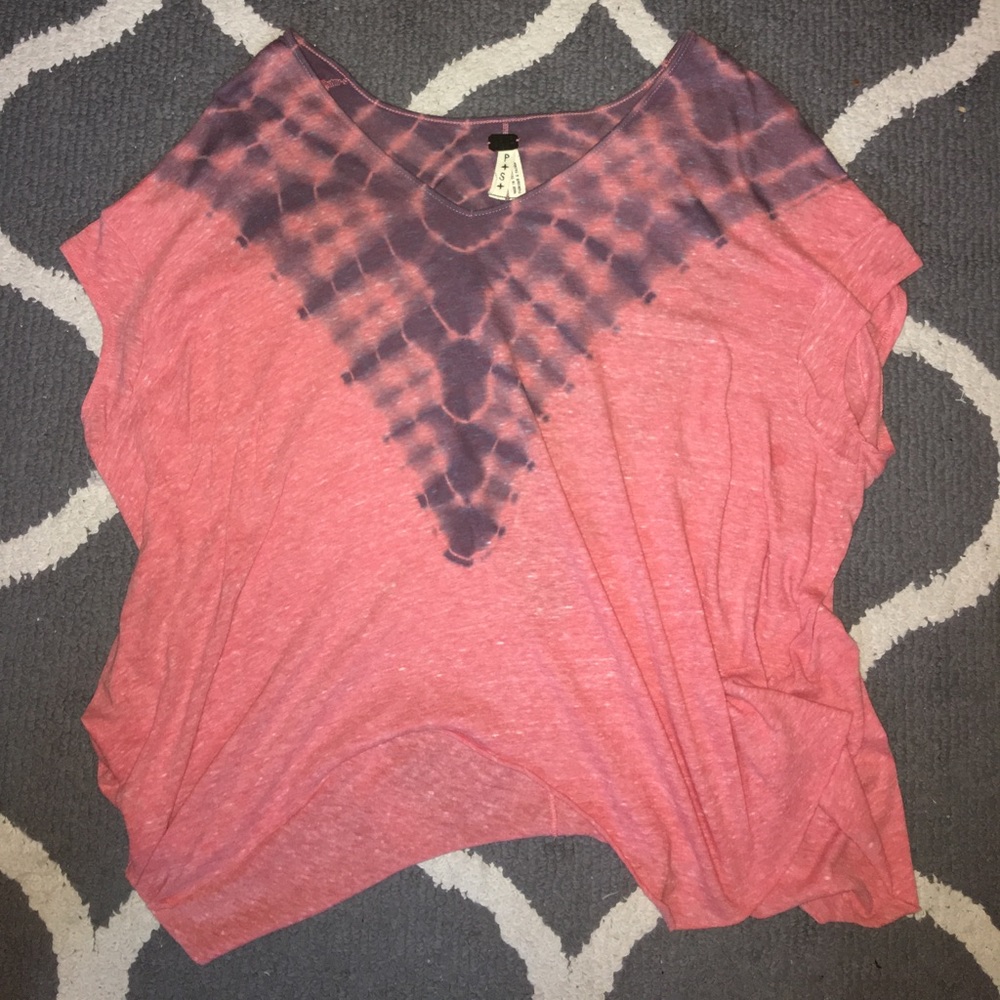 Free people pink and purple tie dye tshirt