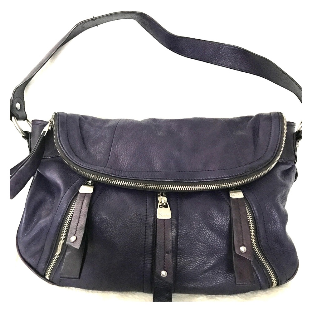 B Makowski Purple Soft Leather Hobo