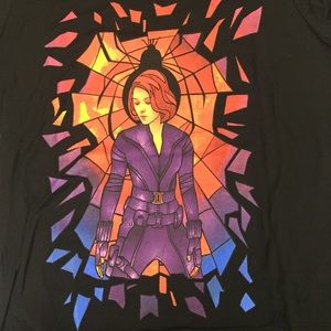 Medium black widow t shirt tee fury