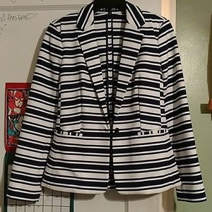 Blue & White Striped Blazer