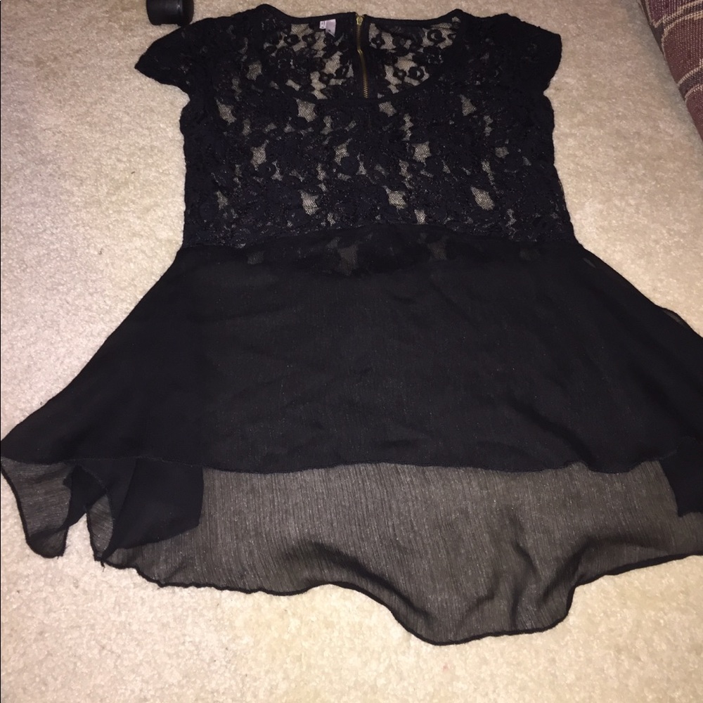 Black lace Peplum top