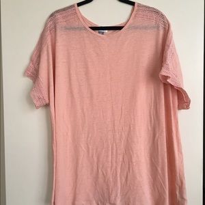 Openwork Linen blend tee