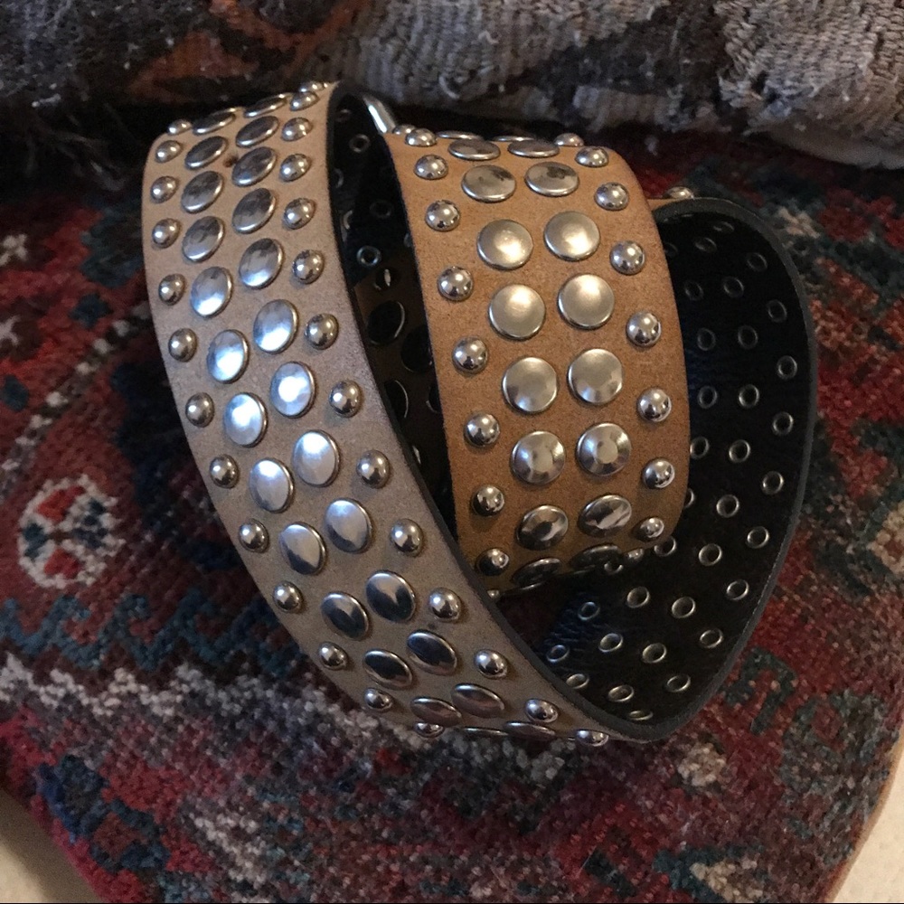 Vintage Silver Studded Belt - Picture 2 of 6
