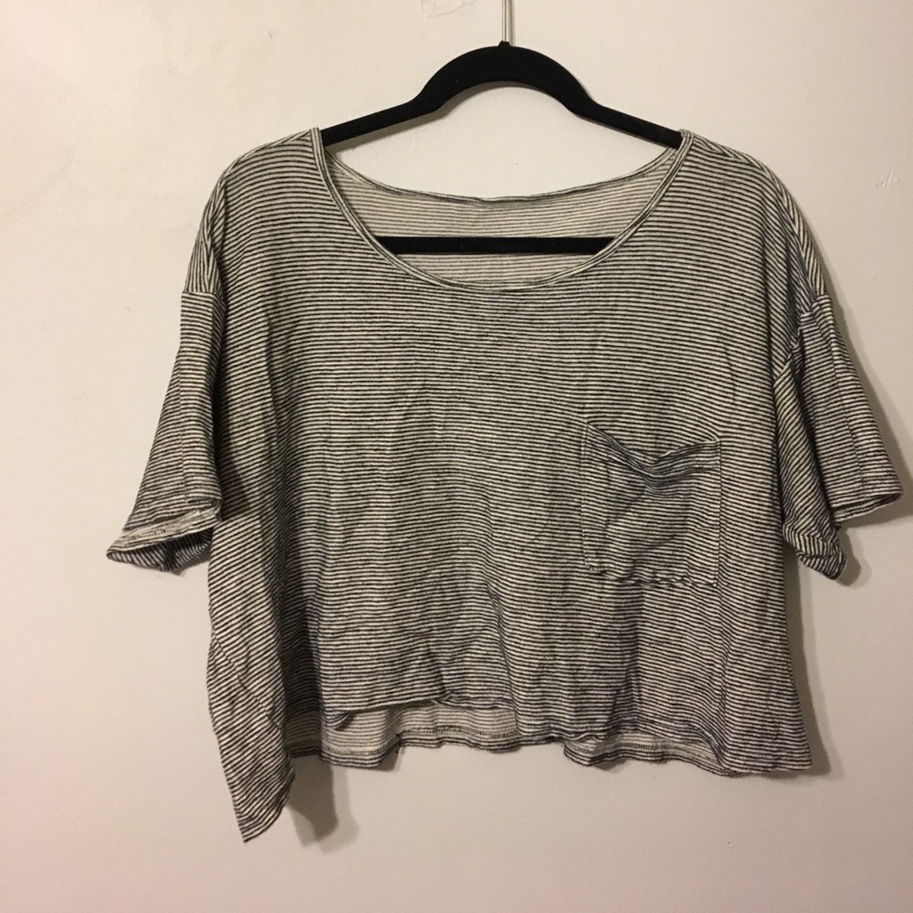 American Apparel striped short sleeve crop top