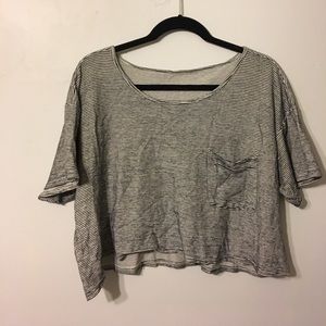 American Apparel striped short sleeve crop top