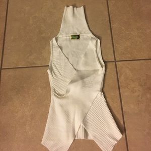 White turtle neck top