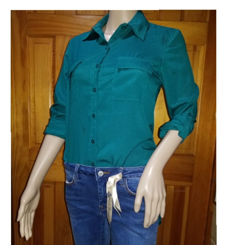 ALI& Kris aqua blouse