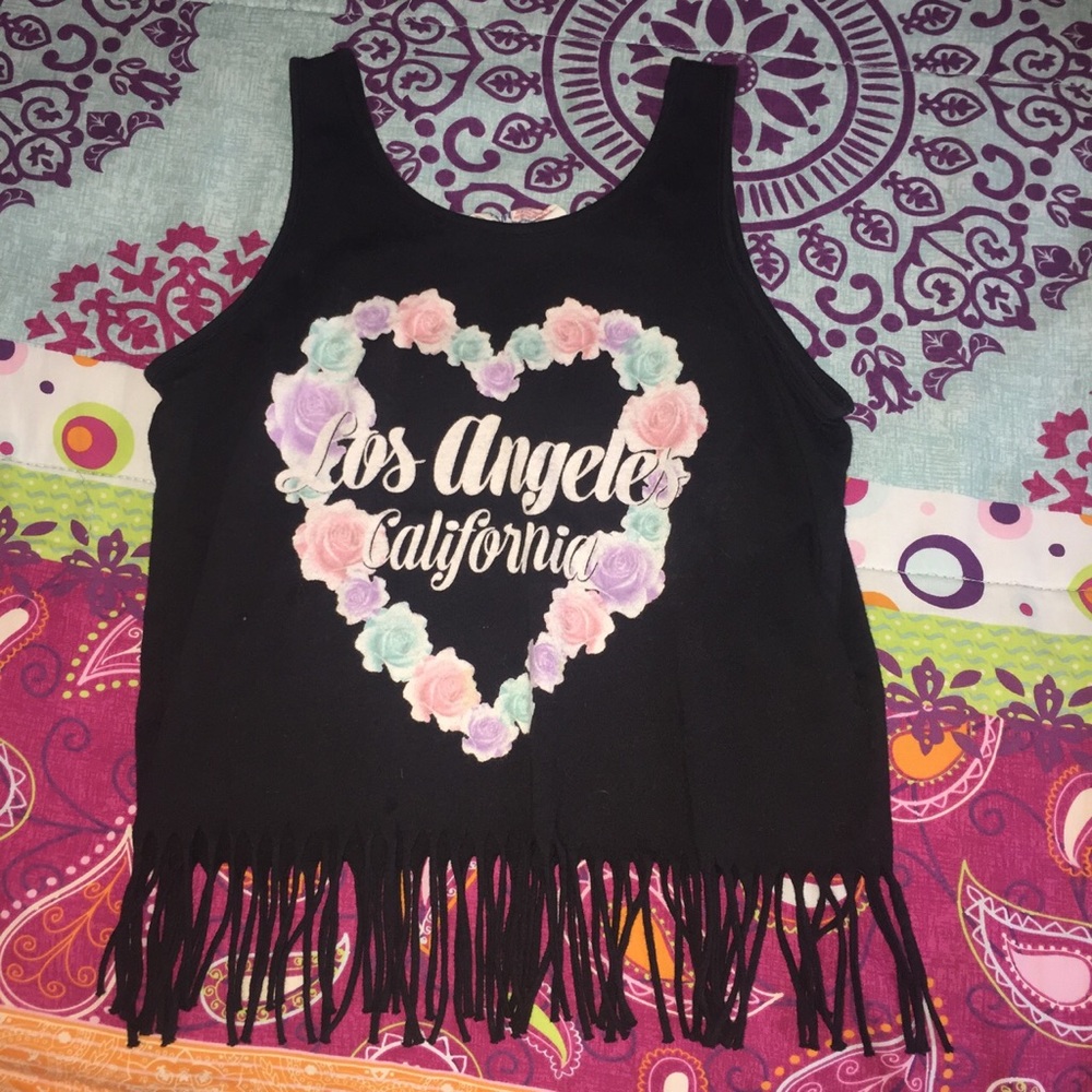H&M black and floral shirt