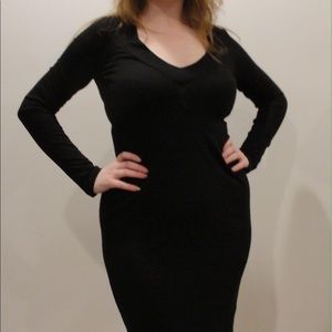 James Perse size 4 XL slinky black bodycon dress