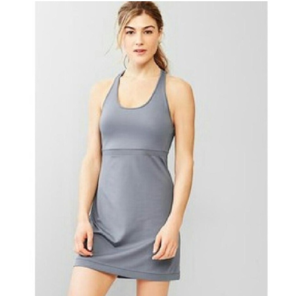 GapFit Pique & Mesh Gray Tennis Dress