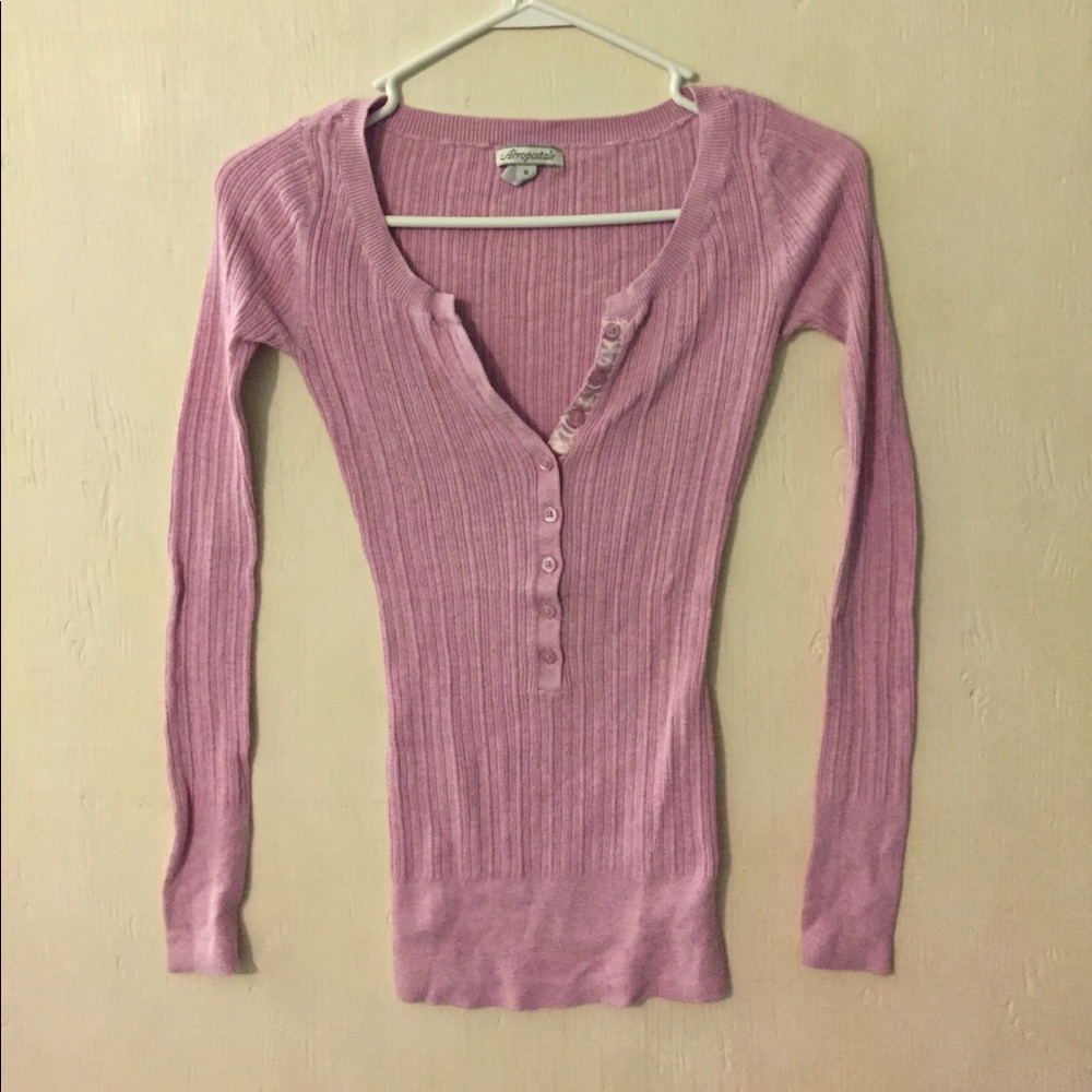 Purple v-neck sweater