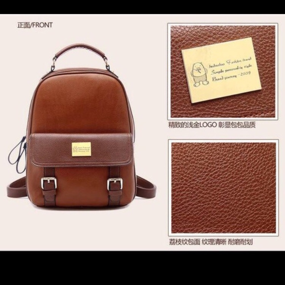 Leather backpack