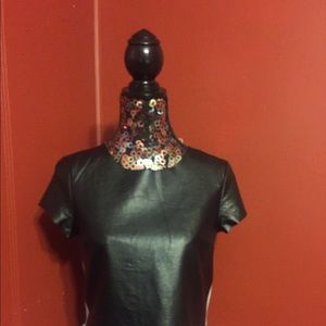 EUC Faux Leather Tee