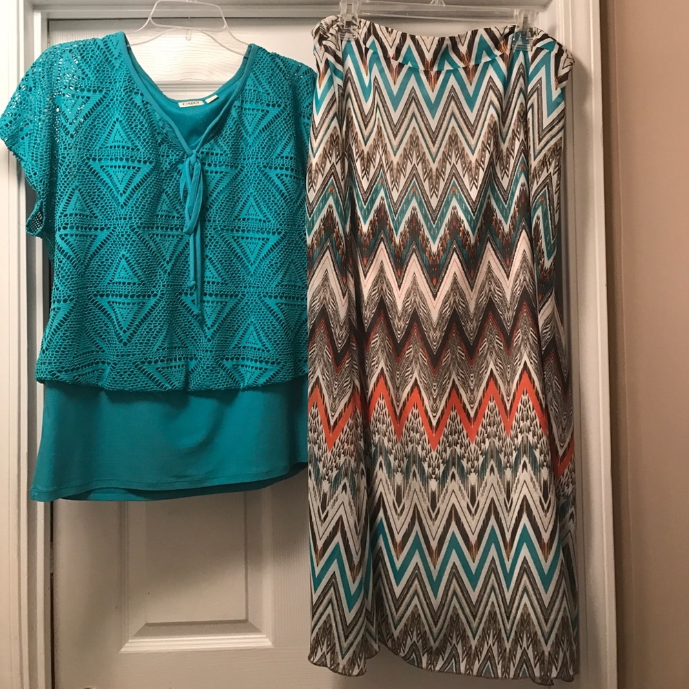 Skirt and blouse
