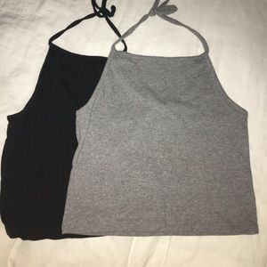 TWO brandy Melville halter tops