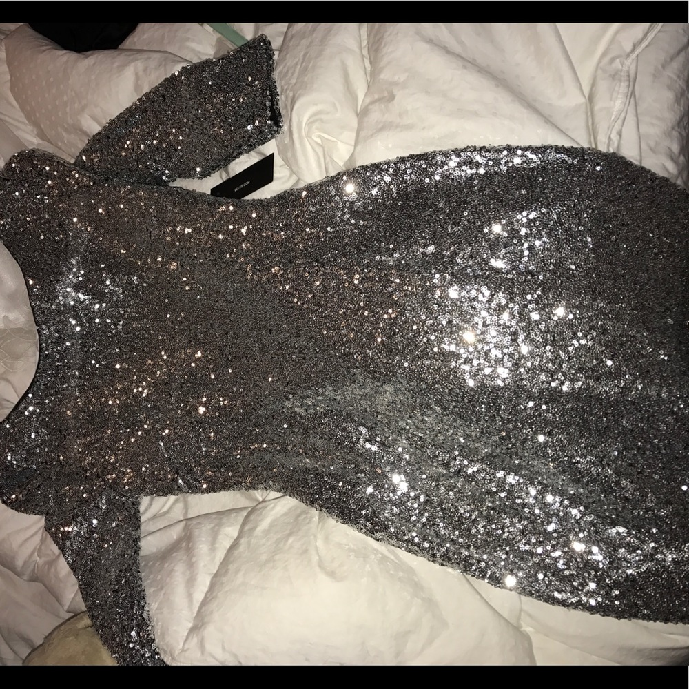 lulus brand new adorable silver sequin dress