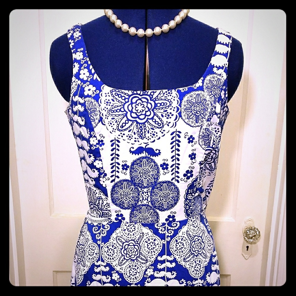 Tea time! White and Blue Dress