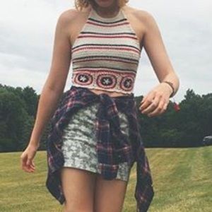 🇺🇸 PATRIOTIC CROCHET HALTER TOP 🇺🇸 worn once!