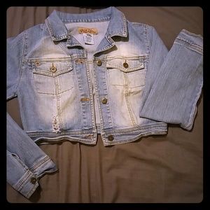 Paris Blues distressed cropped top jean jacket