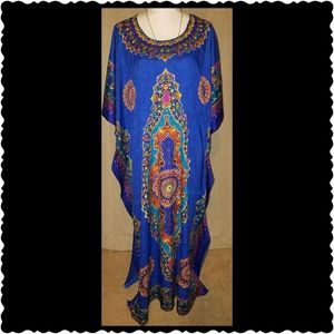 Plus size Blue Print Cover up