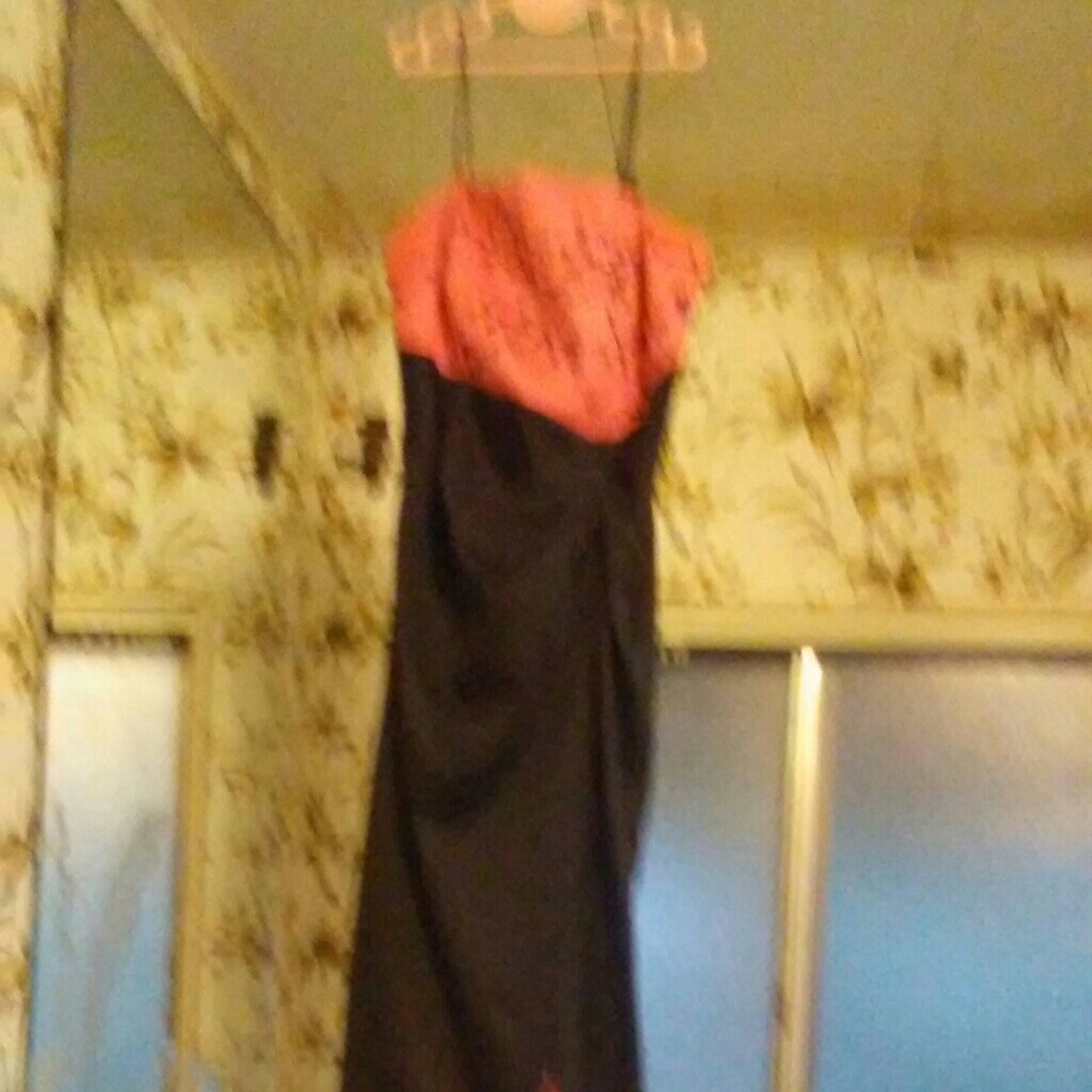 Pink and black prom dress