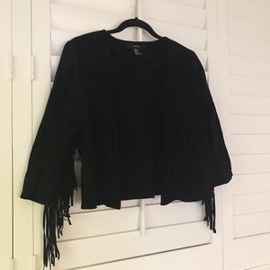 Black Suede Fringe Jacket
