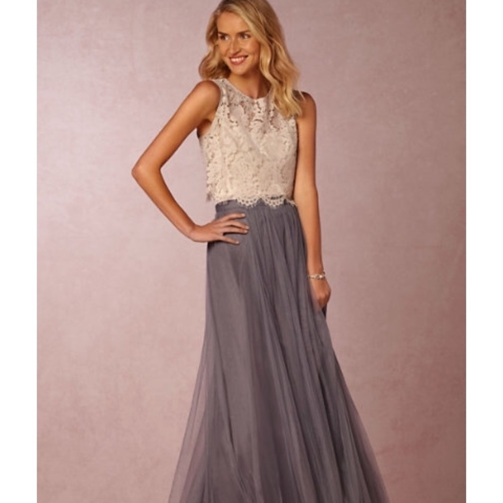 BHLDN Size 4 Jenny Yoo lace top and tulle skirt.